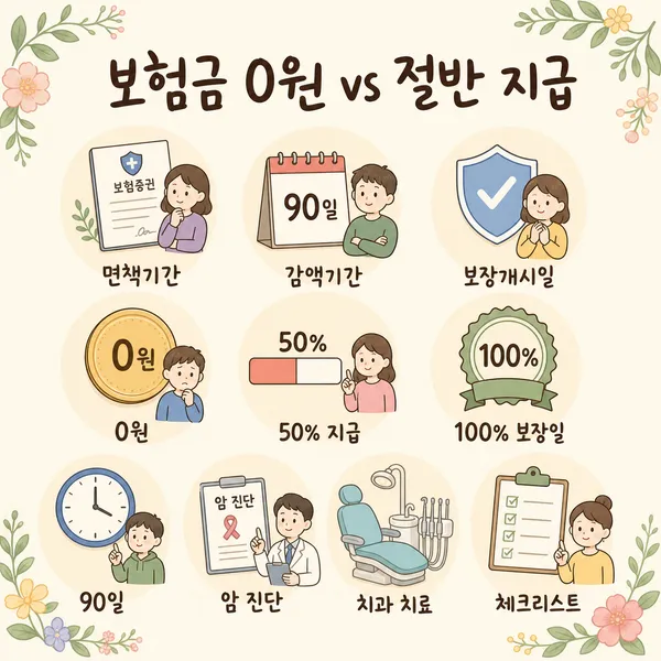 면책기간과 감액기간 차이, 보험금 0원과 절반 지급을 가르는 기준