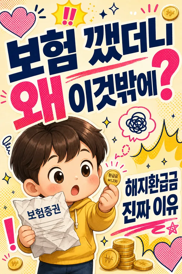 보험 해지환급금이 적은 이유, 낸 보험료가 그대로 돌아오지 않는 구조