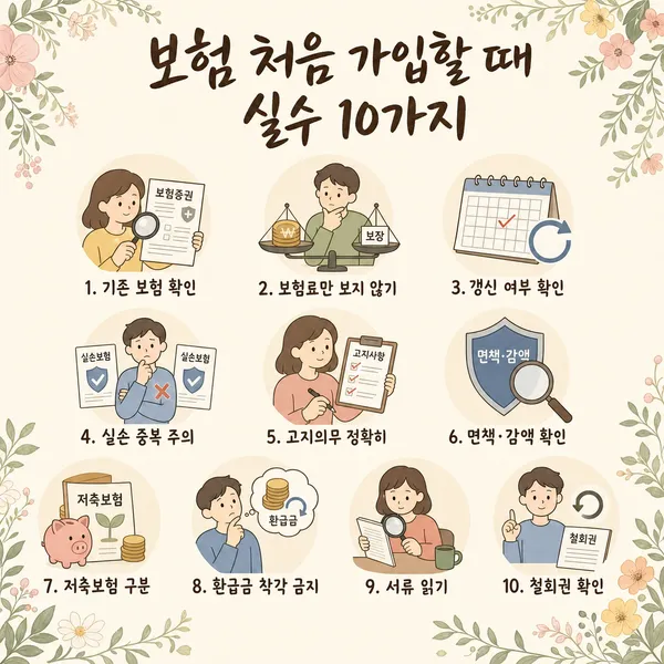 보험 초보가 피해야 할 가입 실수 10가지