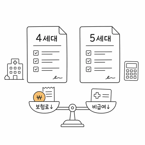 4세대 실손보험과 5세대 실손보험 비교 이미지