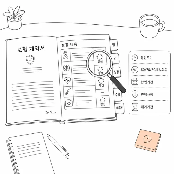 보험 가입 전 담보별 갱신 여부와 예상 보험료 확인 체크리스트 이미지