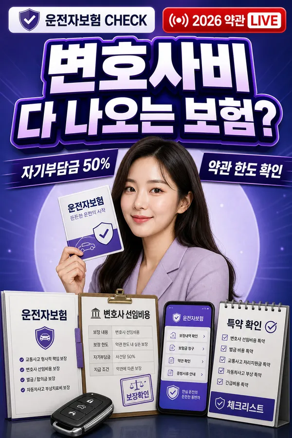 변호사선임비용 특약 뜻, 운전자보험 가입 전 꼭 알아야 할 핵심 정리