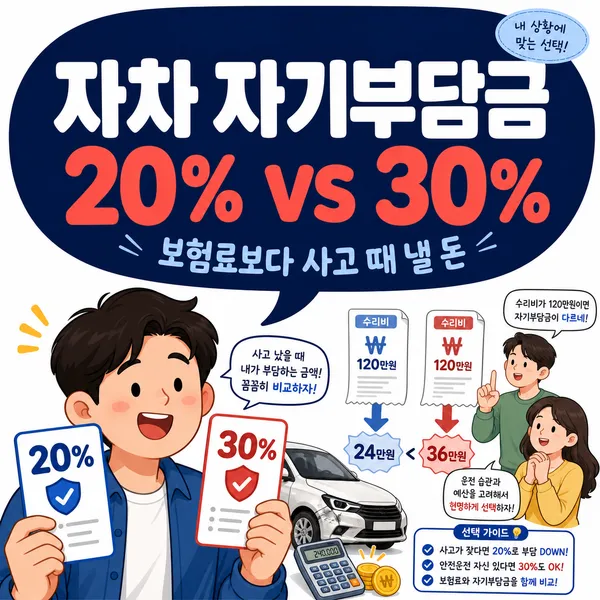 자기부담금 20%와 30% 차이, 자동차보험 갱신 전에 꼭 봐야 할 기준