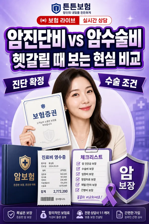 암수술비와 암진단비 차이, 헷갈리지 않게 정리해드립니다
