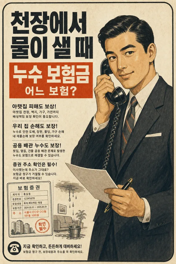 누수 피해 보험 처리 가능할까