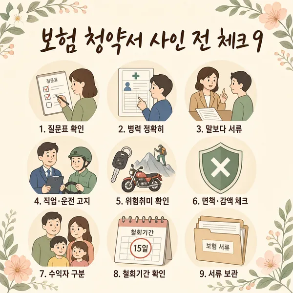 보험 청약서 작성할 때 주의할 점