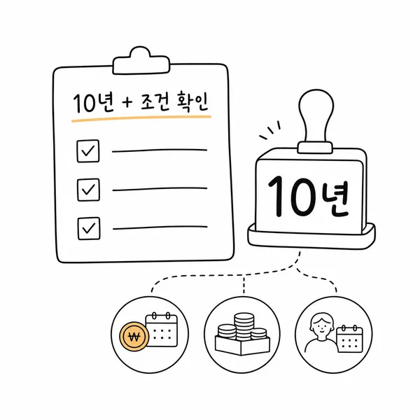 저축성보험 비과세는 10년 유지와 추가 조건을 함께 확인해야 한다는 체크리스트 이미지