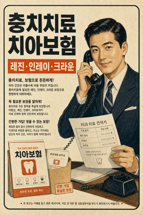 충치치료 치아보험 보장 범위: 레진·인레이·크라운 어디까지 받을 수 있을까요?