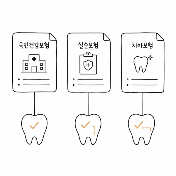 국민건강보험 실손보험 민간 치아보험 차이 비교 이미지