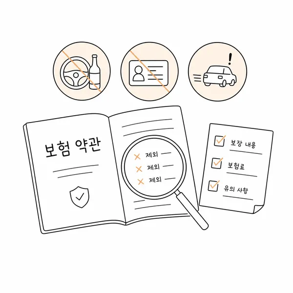 운전자보험 약관과 체크리스트 확인 이미지