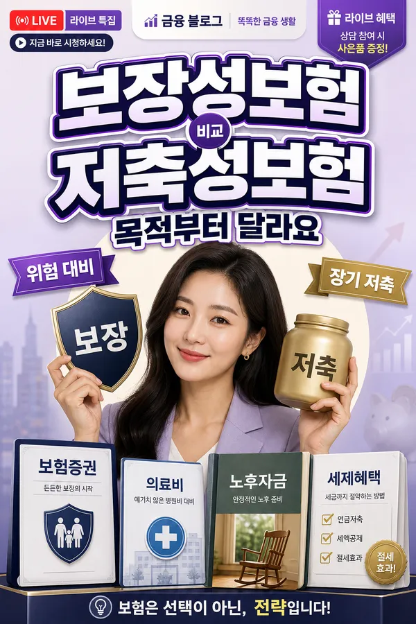 보장성보험과 저축성보험 차이, 가입 전 목적부터 구분하세요