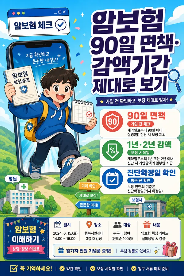 암보험 면책기간과 감액기간 정리