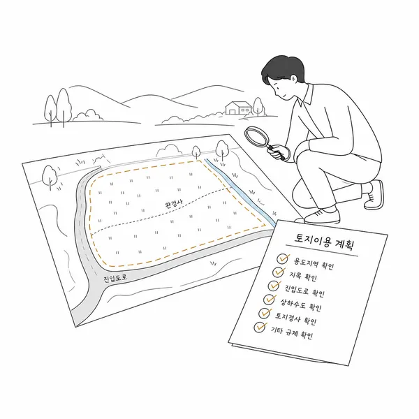 농지 매매계약 전 진입로와 용수, 토지이용계획을 확인하는 매수자