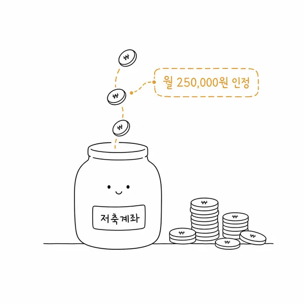 월 납입액과 청약 인정금액의 차이를 표현한 저축통장 일러스트