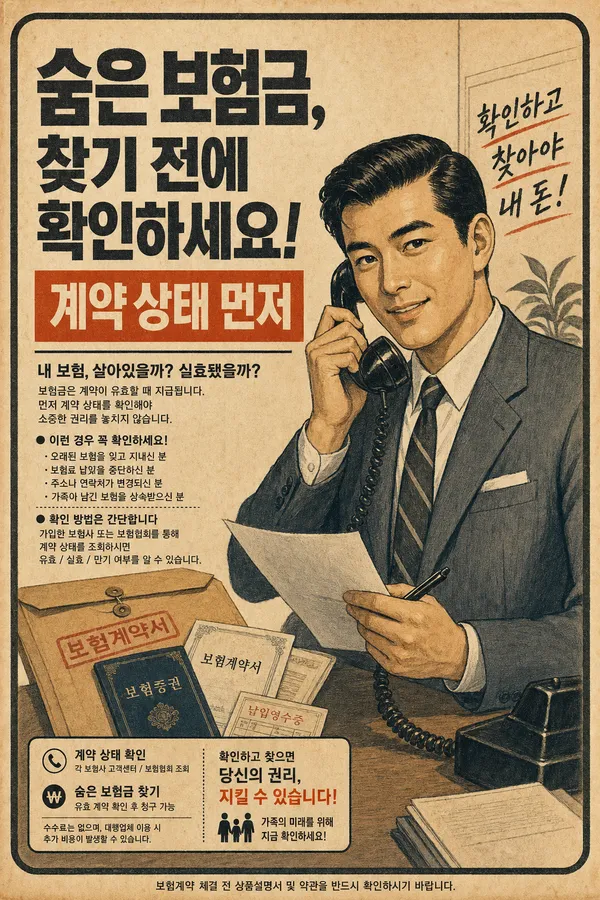 숨은 보험금 찾기 전에 계약 상태 확인하기