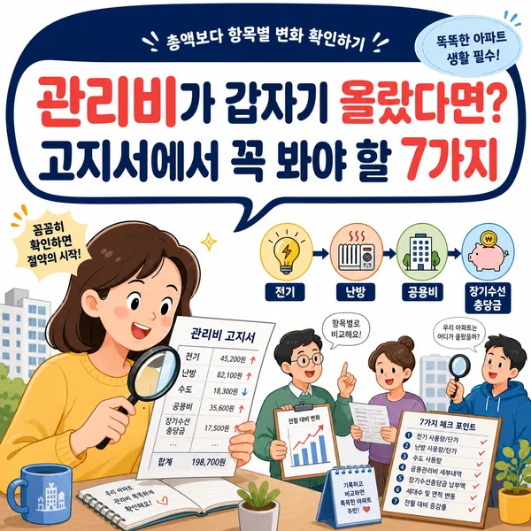 아파트 관리비 고지서에서 확인할 주요 항목
