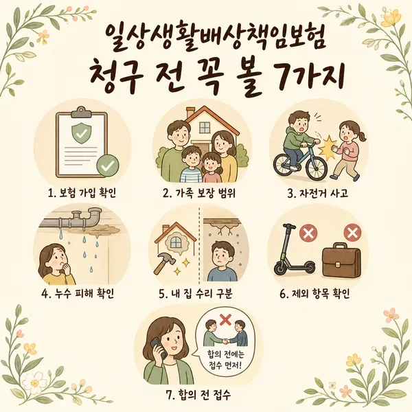 누수·자전거 사고 전 확인하는 일상생활배상책임보험 청구 조건 7가지