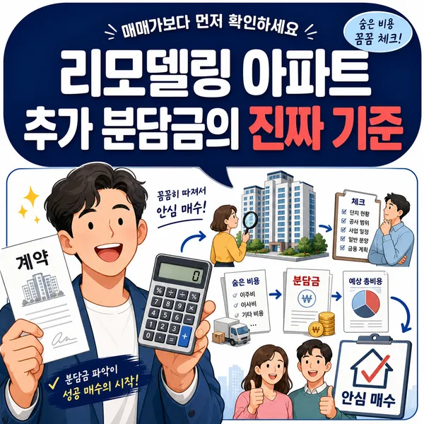 리모델링 아파트 매수 전 추가 분담금 확인하기